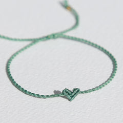Brazalete de corazón Love Ibiza verde mar
