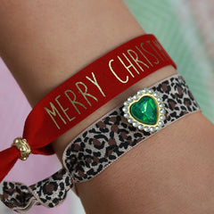 Pulsera de ante rojo Feliz Navidad