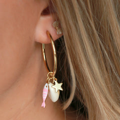 Boucles d'oreilles pêche rose clair