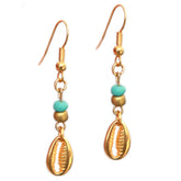 Boucles d'oreilles dorées coquillage doré