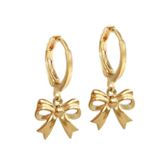 Gouden oorbellen met strikjes