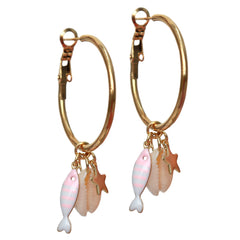 Boucles d'oreilles pêche rose clair