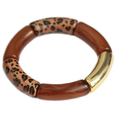 Pulsera penne leopardo marrón