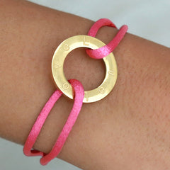 Armband circle love hot pink