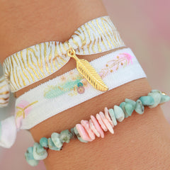 Armband coral stone goud