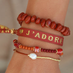 Pulsera Miyuki perla coñac