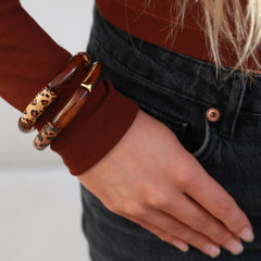 Armband penne luipaard light brown