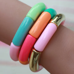 Bracelet penne green pink