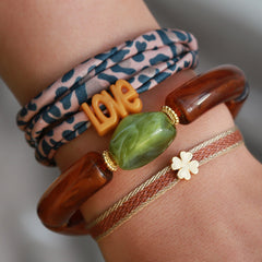Armband penne rocks tortoise groen