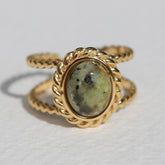 Bague en or turquoise africaine