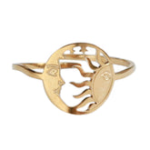 Anillo de oro luna y sol