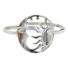 Zilveren ring zon en maan