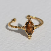 Bague en or torsadée œil de tigre