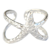 Anillo de estrella de mar de plata