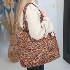 Blockprint schultertasche Leoparden