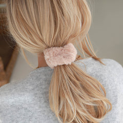 Scrunchie Kunstpelz beige