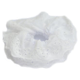 Scrunchie Stickerei weiß