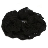 Scrunchie Stickerei schwarz