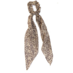 Écharpe chouchou taupe crème