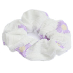 Scrunchie bloem wit/lila