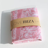 Satijnen bandana sjaal rose