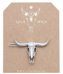 Clip de pelo plateado búfalo