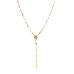 Gold necklace rosary faith