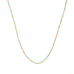Gouden ketting little chain turquoise