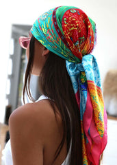 Satijnen bandana sjaal barok ocean