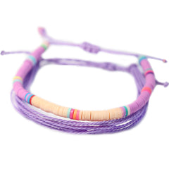 Conjunto de 2 pulseras surf moradas