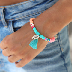 Bracelet summer shell azur