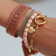 Pulsera tejida libertad cobre