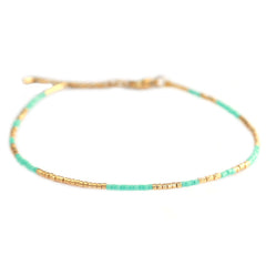 Bracelet de cheville miyuki menthe or