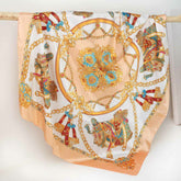 Satin Bandana-Schal peach turquoise