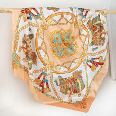 Satin Bandana-Schal peach turquoise