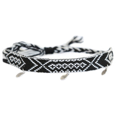 Bracelet de cheville coton aztec black
