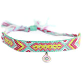 Bracelet de cheville coton aztec pink eye