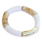 Brazalete penne beige mármol blanco