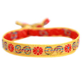 Pulsera tejida flor amarilla