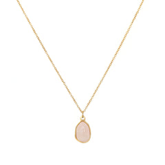 Collier en or rose quartz