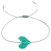 Armband turquoise heart silver