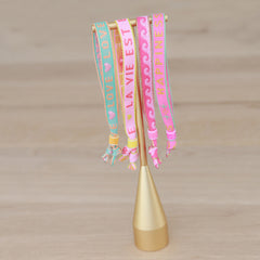 Woven bracelet pink waves