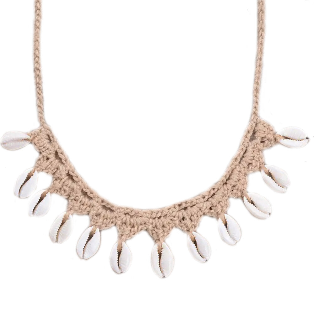 Macrame shell necklace hotsell