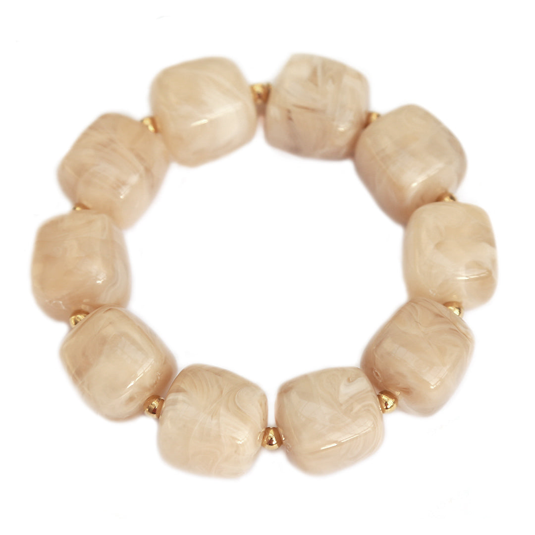 Pulsera cubo beige