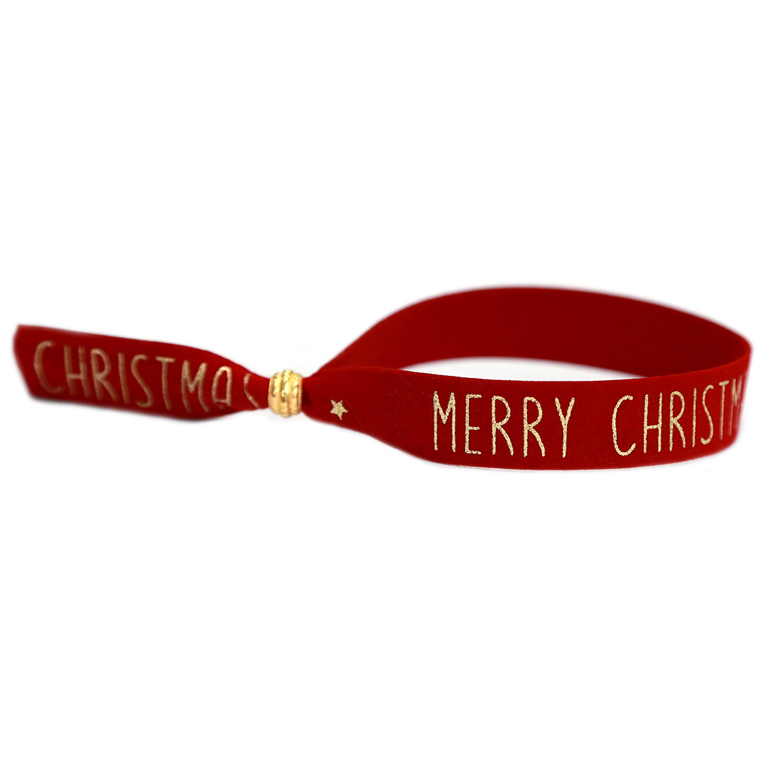 Pulsera de ante rojo Feliz Navidad