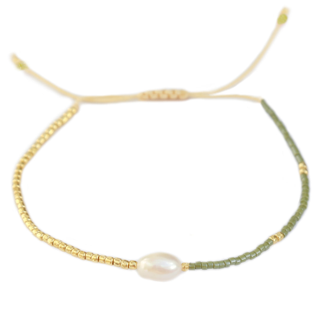 Pulsera Miyuki perla verde