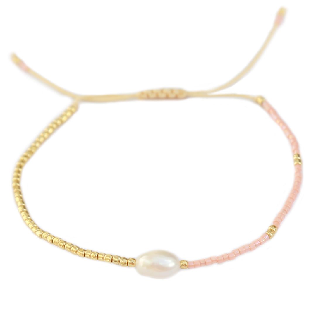 Pulsera Miyuki perla rosa