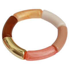 Pulsera Penne beige oro