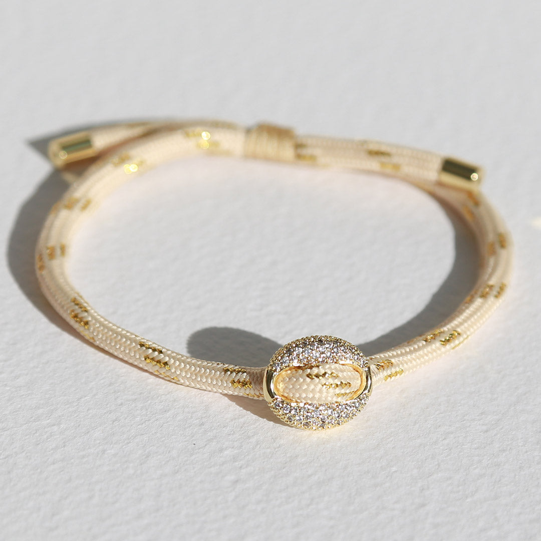 Bohnenarmband diamant creme