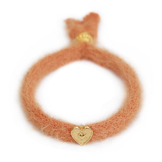 Bracelet fluffy abricot